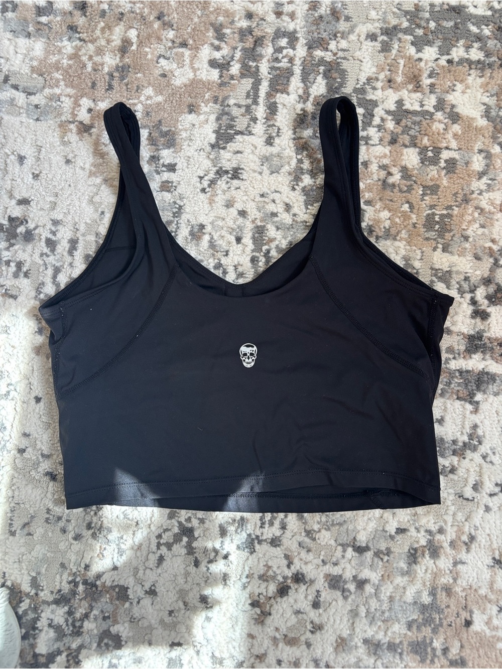 Black Skull-Logo Sports Tank Top - Women's